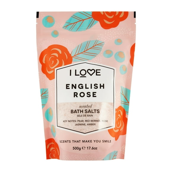 I Love Cosmetics Sales de Baño Signature, Sal de Baño, Rosa Inglesa, 500 g