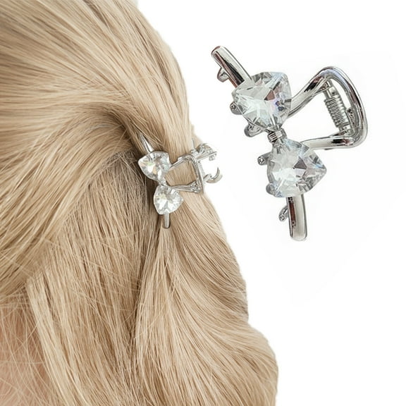 Crusward Metal Hair Claw Clips, Rhinestone Small Hair Claw Clips, Fancy Bow Hair Accessories for Thick Thin Fine Hair for Women and Girls