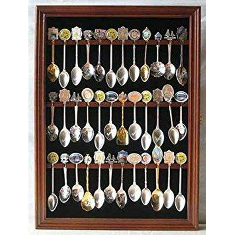 Tea Spoon Souvenir Spoon Display Case Rack REAL Glass Door