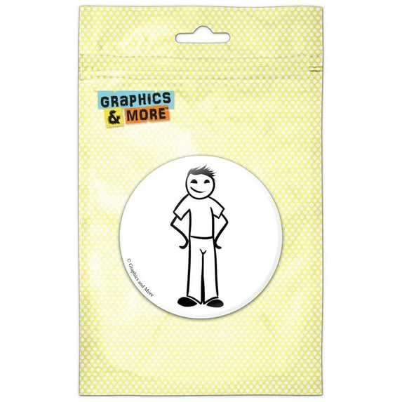 Dad Stick Figure Family Refrigerator Button Magnet