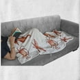 thumbnail image 6 of Nautical Soft Flannel Fleece Throw Blanket, Crab Seahorse Starfish Hand Drawn Underwater Sea Creatures Ocean Image, Cozy Plush for Indoor and Outdoor Use, 50" x 70", Salmon Dark Coral, by Ambesonne, 6 of 6