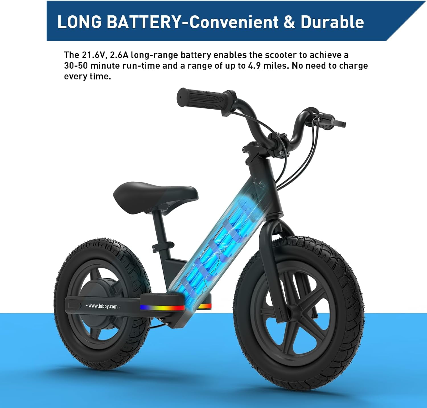 Hiboy BK1 Electric Balance Bike for Kids, 12 Inch Tires, 150W Peak Motor, Adjustable Seat Electric Bike for Kids Ages 3-5