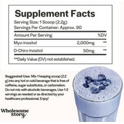 Wholesome Story Myo-Inositol & D-Chiro Inositol Powder Hormonal Balance Support Supplement, 6.5 oz