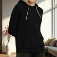 thumbnail image 4 of HongQid Women's Slim Fit Pullover Hoodie Lightweight Long Sleeve Kangaroo Pocket Basic Casual Sweatshirt, 4 of 7
