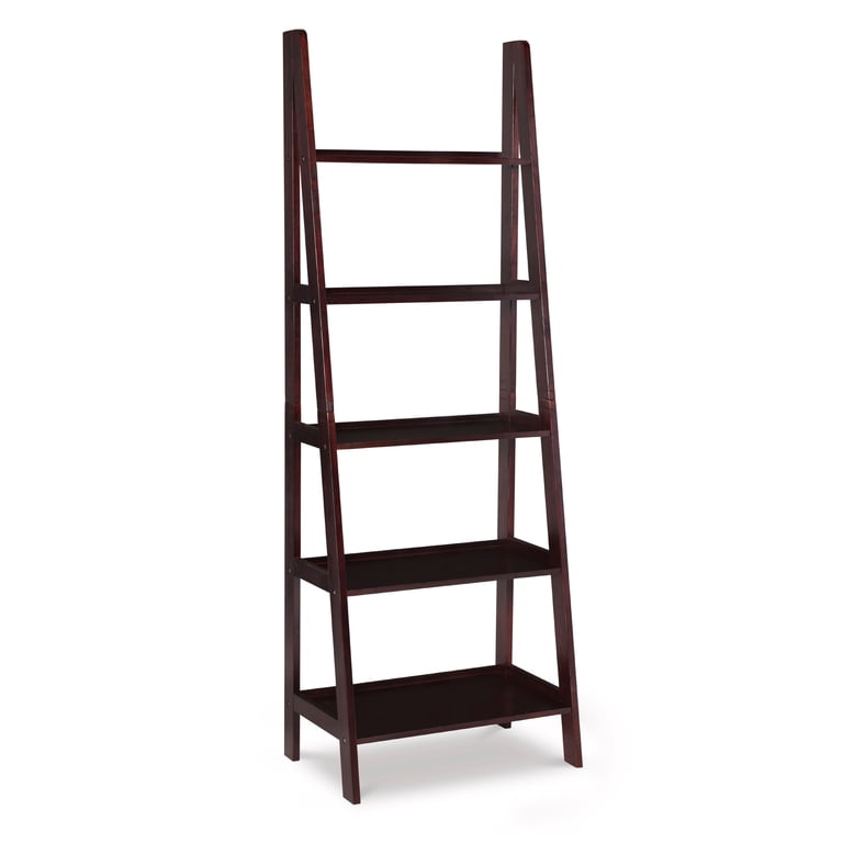 Linon Edson 5-Shelf Ladder Bookcase, 72 Inches, Espresso photo 3