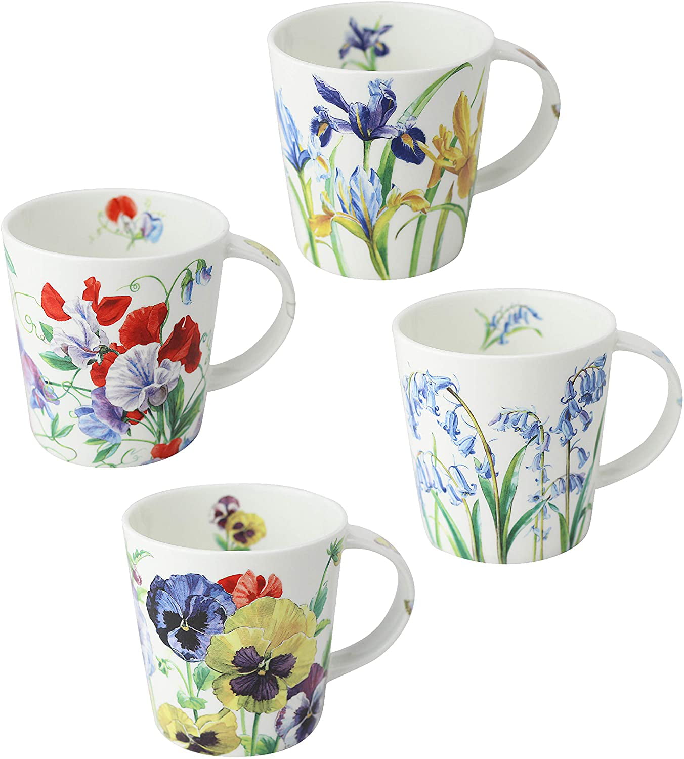 Details about   Grace's Teaware Small Poinsettia Porcelain Footed Coffee Mugs Set of Four New 