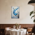 thumbnail image 2 of ZHONGYUTONG Wine Canvas Wall Art for Kitchen Prints Blue Wine Glass Picture Modern Kitchen Restaurant Dinning Room Bar Wall Decor Framed (28.00" x 42.00"), 2 of 5