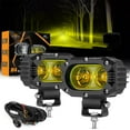 thumbnail image 1 of Faros antiniebla LED Auxbeam de 4 pulgadas y 60 W, color ámbar, impermeables para vehículos, 1 of 6