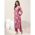 thumbnail image 2 of Libas Printed Silk Blend Straight Kurta With Trousers and Dupatta - Indian Ethnic Traditional Wear Kurta Set, 2 of 8