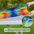 thumbnail image 6 of Colorful Tie Dye Symmetric Pattern Square Fitted Tablecloth with Elastic Edge,Square Table Cover,Washable Elastic Table Cover for Home Kitchen Party Decor 34"x34", 6 of 6