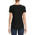 thumbnail image 3 of No Boundaries Women's Junior's Brushed V-Neck Short Sleeve T-Shirt, 3 of 5