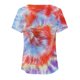 thumbnail image 4 of Gibobby Playera de Manga Corta con Cuello Redondo Tops verano para mujer, camiseta informal con cuello cuadrado y manga corta con botones y abertura, camiseta, Tops,(Rojo,G), 4 of 5
