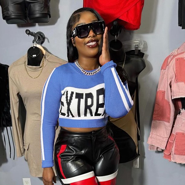 Suéter ajustado de manga larga con letras tejidas a la moda de primavera para mujer de estilo europeo y americano