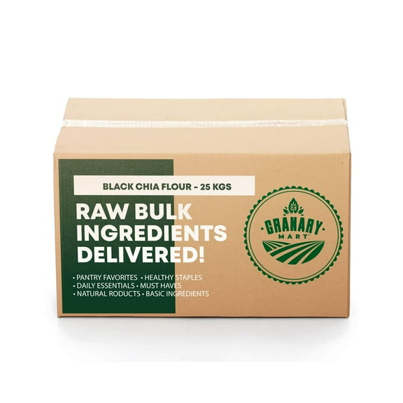 Cold Milled Black Chia Flour by Granary Mart – Nutritious Ancient Superfood/ Diet-Friendly – Packed w/ Protein & Fiber – GMO & GLUTEN FREE – Affordable Bulk Rate – 55 lbs. Bulk Bag