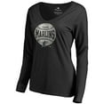 thumbnail image 2 of Women's Black Florida Marlins Cooperstown Collection Slider Long Sleeve V-Neck T-Shirt, 2 of 3