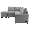 Euroco LShape Sofa Bed with Storage Ottoman and Hidden Arm Storage