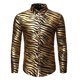 thumbnail image 1 of Blusa y camisa de manga larga con cuello alto para hombre, informal, lisa, a la moda, a rayas, con mangas color bronce, para fiesta, baile, disfraz, blusa para hombre, 1 of 6