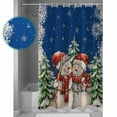 thumbnail image 3 of Extra Long Shower Curtain 72x84 Inch, Blue Christmas Snowman Shower Curtain Waterproof Bathroom Decor Xmas Tree Snowflake Vintage Fabric Bath Curtain Set Accessories with Hooks, 3 of 6