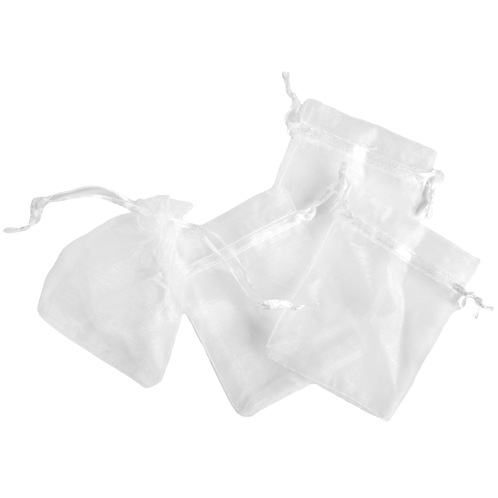 Cousin DIY White Organza Party Favor Bags, 5.5" x 3.75", 50 Piece, Unisex, Adult