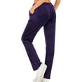 thumbnail image 3 of SAYFUT Women's Velour Track Pant Open Leg Pajama Pant Super Soft Plush Comfy Velour Pants,Plus Size S-2XL Purple/Pink, 3 of 6