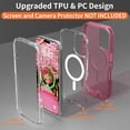 thumbnail image 3 of For iPhone 16 Transparent Phone Case Compatible with MagSafe, Triple Layer Magnetic Charging Case, iPhone 16 Heavy Duty Shockproof and Drop-Proof Phone Case, 6.1 inch,Crystal Pink, 3 of 6