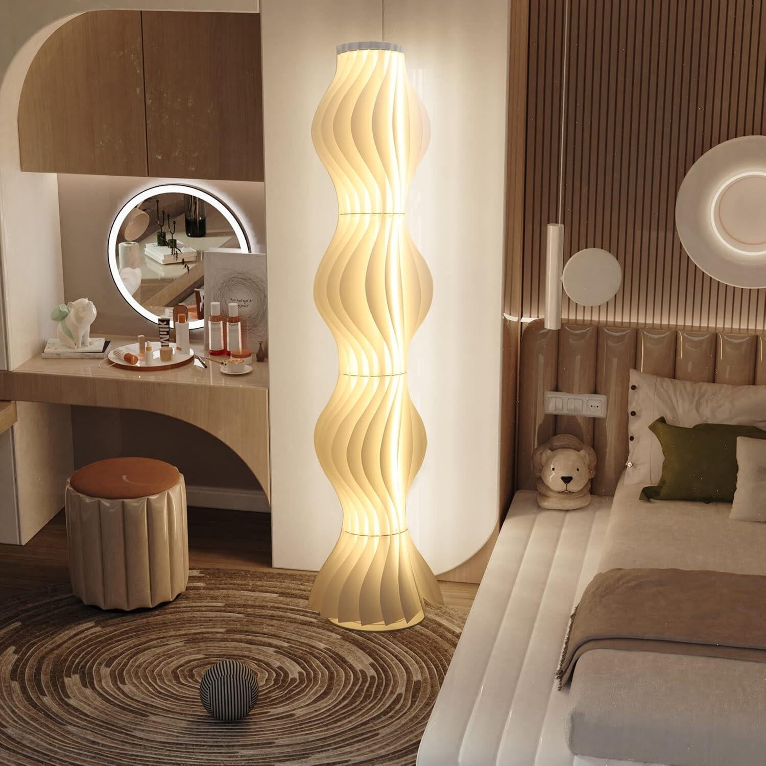LUVODI 67" Tall LED Dimmable Column Floor Lamp Decorative Standing Lamps with Hula Skirt Design Shade