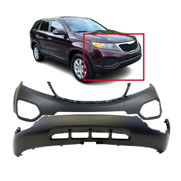 DCP Front Bumper Cover Kit for 2011-2013 Kia Sorento EX LX SX KI1000149 KI1015100