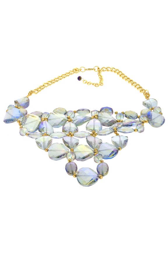 Purple Stones Triangle Necklace TROY N1007