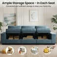 thumbnail image 4 of INGALIK 45" Oversized Accent Chair with Seat Storage, Modern Chenille Wide Armchair & Single Sofa Chair for Living Room, Office, Side Pockets, USB Port, Removable Cover (Blue), 4 of 9