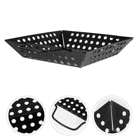 Worgeous Non-Stick Barbecue Dish Grilling Basket Steel Barbecue Adults 1Pcs 12.18X9.04in
