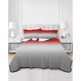 thumbnail image 2 of Quilts Twin-XL Size Bedding Set, Red Gray Ombre Lightweight Quilted Comforter, Modern Gradient Abstract Art Soft Reversible Bedspread Coverlet with Pillow Covers for All Season, 68" x 98", 2 of 7