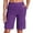 Purple, variant on Women's Shorts Elastic Waist Casual Stretch Waist Summer With Pockets Basic Solid Color Gym Shorts