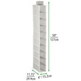 thumbnail image 3 of mDesign Soft 10 Shelf Fabric Closet Hanging Storage Unit - 2 Pack - Light Gray, 3 of 9