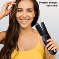 thumbnail image 2 of Portable Cordless Hair Straightener Brush 3 Temp Adjustable Fast Heating USB Rechargeable Negative Ions Hot Brush Electric Curly Hair Styling Detangling Comb, 2 of 8