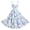 Blue, variant on Women's Long Dress French Retro Floral Print Elegant Intellectual Wrap Dress with Belt