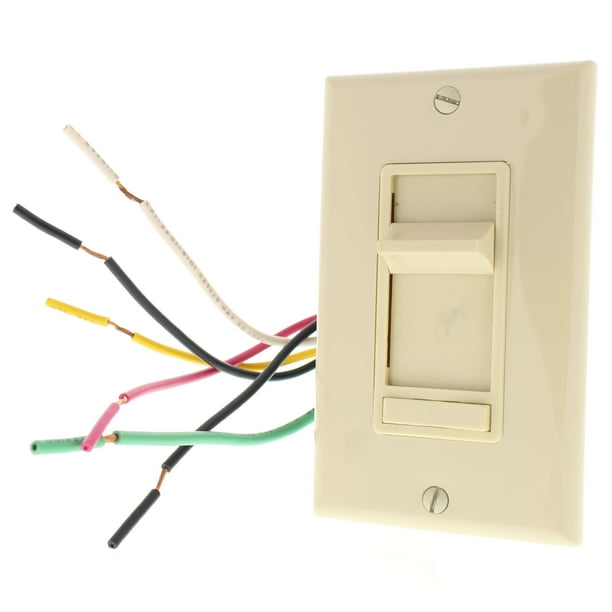 Leviton Ivory Decora Slide Dimmer Switch Fluorescent 212 Bulbs 3Way
