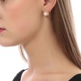 thumbnail image 3 of Aretes Ocean Heart OH15-87, en baño de oro rosa con perla blanca e incrustaciones de cristales austriacos en color blanco. Ocean Heart OH15-87, 3 of 3