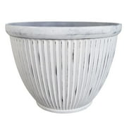 Southern Patio 7009342 15 in. dia. Resin Westland Patio Planter - Afterglow White