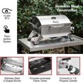 thumbnail image 3 of Stainless Steel Portable Grill with Two Handles and Travel Locks, Tabletop Propane Gas Grill with Folding Legs, 10000 BTU, for Picnic Cookout, GT2001, Silver, 3 of 9