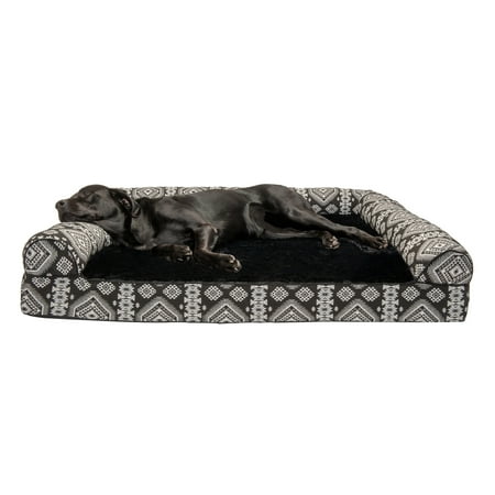 UPC: 0842229119398 | FurHaven Pet Products Southwest Kilim Sofa-Style Orthopedic Pet Bed for Dogs & Cats – Black Medallion  Jumbo Plus