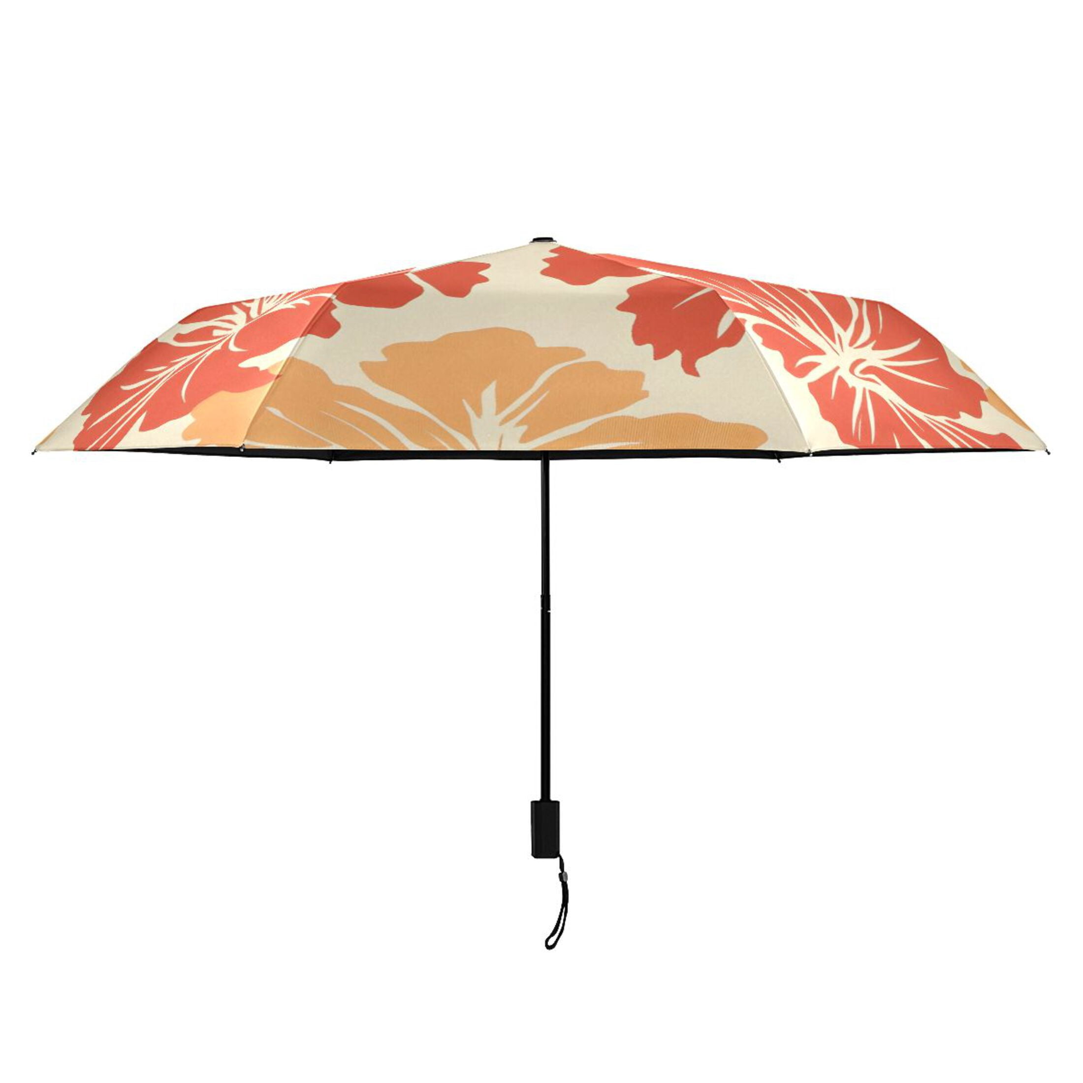 ALAZA Elegant Tropical Floral-h9 UPF 50+ Compact Folding Umbrella for Rain Travel Umbrella Packable