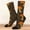 A-Orange, variant on Socks AURORADY Winter New Christmas Pattern Thickened Warm Middle Socks Personalized Fashion Socks Thick Thread Women's Socks, Winter Socks for Women Grey