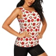 thumbnail image 2 of Gukieu Fresh Red Tomato Print Women's Quick-drying Fitness Vest, Round Neck Sleeveless Fitness T-shirt, Suitable for Yoga, Sports-XX-Large, 2 of 7