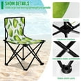 thumbnail image 4 of 600D Oxford Camping Chair Portable Foldable Chair Supports 220 lbs for Picnic, Fishing, Backpacking Cartoon Green Apples Pattern, 4 of 8