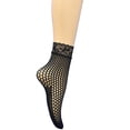 thumbnail image 3 of QSAWXQZ Women's Fishnet Ankle Socks Lace Trim Sheer Stretch Dress Socks Free Size, 3 of 3