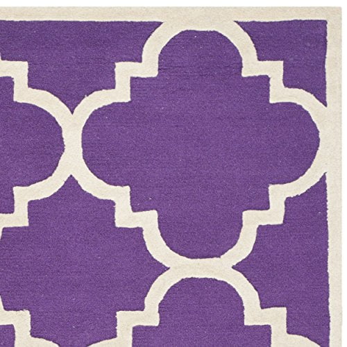 SAFAVIEH Cambridge Justine Geometric Wool Area Rug, Purple/Ivory, 8' x 10'