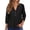 Black-T Shirts, variant on Womens 3/4 Sleeve T Shirts Solid Color Split Neck Summer Casual Soft Tee Tops Black L