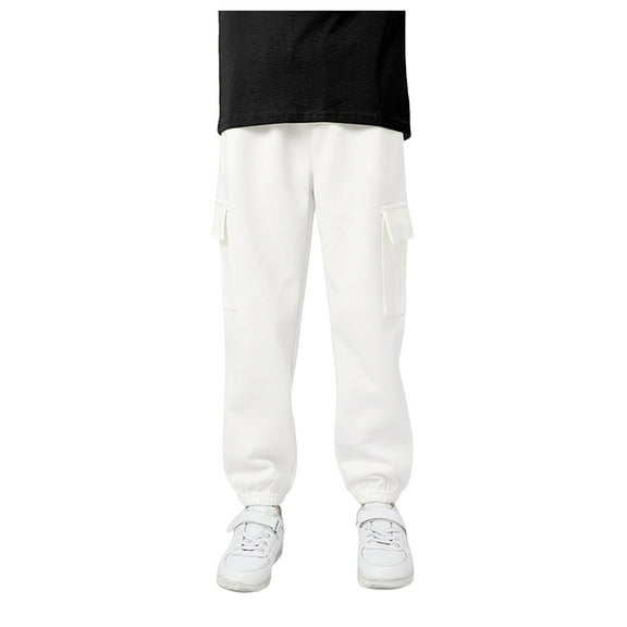 Kogui Boy Sweatpants Boys Sweatpants Athletic Kids Clothes Boys Joggers Size 5T 6T (White,5-6 Years)