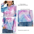 thumbnail image 5 of Sudadera con capucha de manga larga con estampado Tie Dye Color degradado Sudadera con capucha de moda para mujer Degradado azul y morado S, 5 of 5