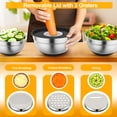 thumbnail image 3 of TINANA 26PCS Stainless Steel Mixing Bowls with Lids Set, Nesting Mixing Bowl Set with Non-Slip Bottom Graters Tools Gadgets, 7/4/3.5/2.5/2/1.5QT Metal Salad Bowls for Serving Prepping Baking, Black, 3 of 6